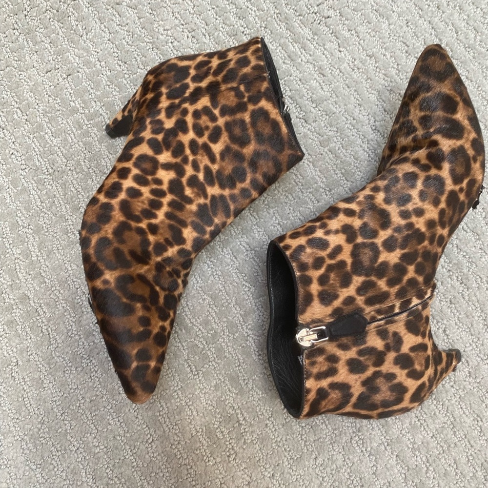 PRADA leopard print calf hair Ankle Boot 37